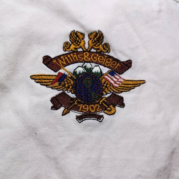 Willis Geiger Jacket Mens Safari Field Hunting Embroidered Pointed Flap VINTAGE - Picture 3 of 13